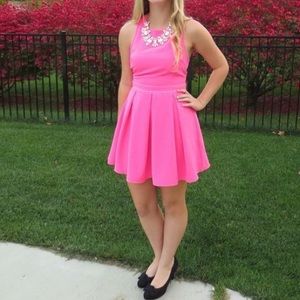 Pink Dress with Cut Out Back